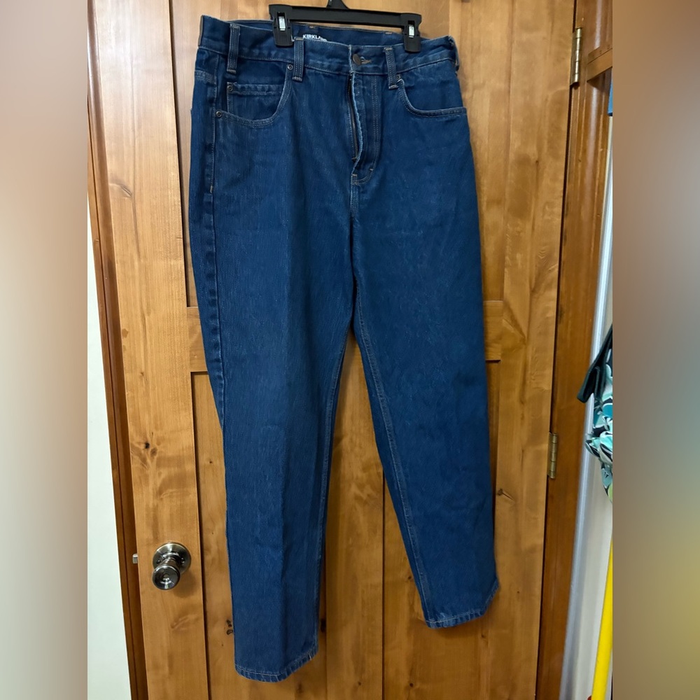 Classic Dark Blue Denim Jeans Kirkland brand 34 x 30